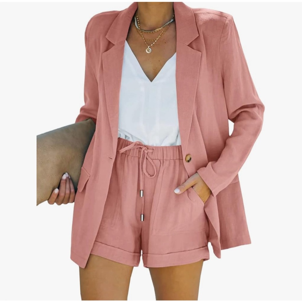 Pink shorts suit